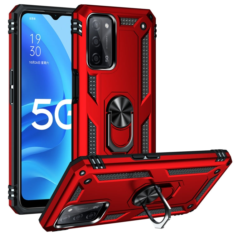 For OPPO A55 5G Shockproof TPU + PC Protective Case with 360 Degree Rotating Holder