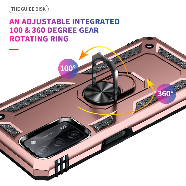 For OPPO A55 5G Shockproof TPU + PC Protective Case with 360 Degree Rotating Holder