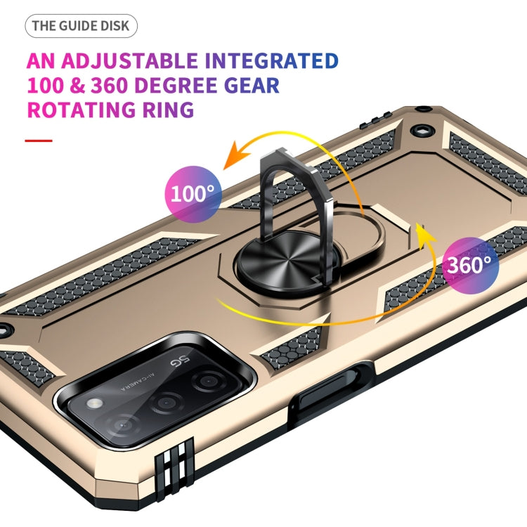 For OPPO A55 5G Shockproof TPU + PC Protective Case with 360 Degree Rotating Holder