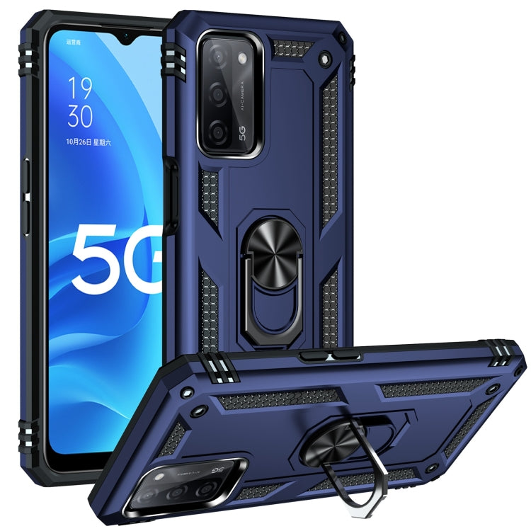 For OPPO A55 5G Shockproof TPU + PC Protective Case with 360 Degree Rotating Holder