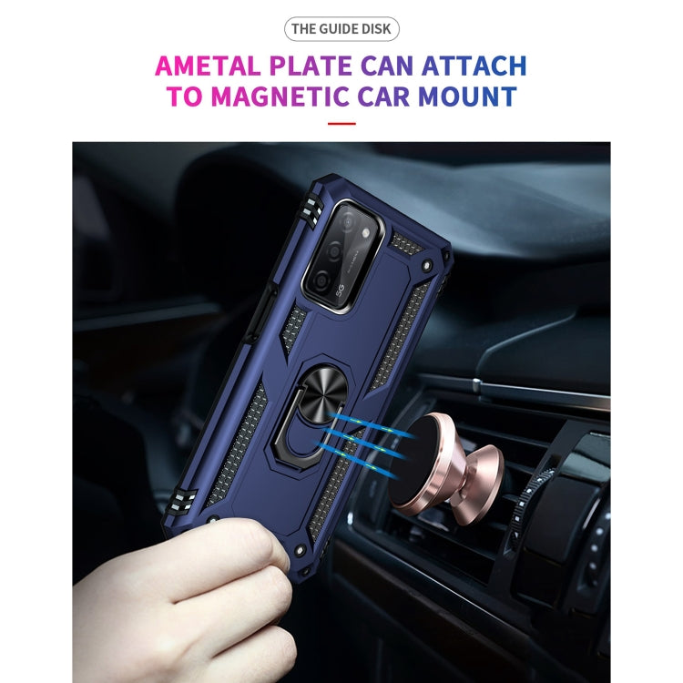 For OPPO A55 5G Shockproof TPU + PC Protective Case with 360 Degree Rotating Holder