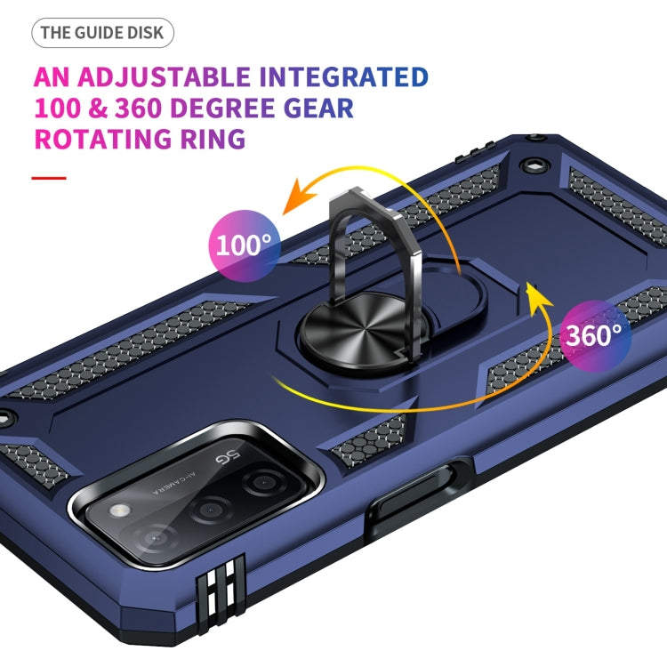 For OPPO A55 5G Shockproof TPU + PC Protective Case with 360 Degree Rotating Holder