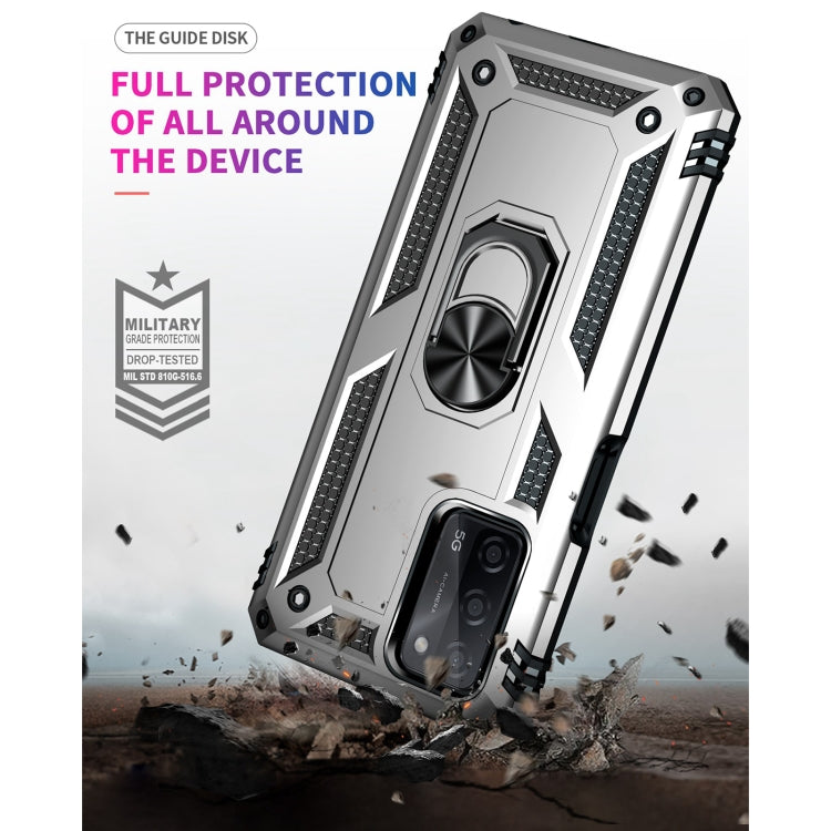 For OPPO A55 5G Shockproof TPU + PC Protective Case with 360 Degree Rotating Holder