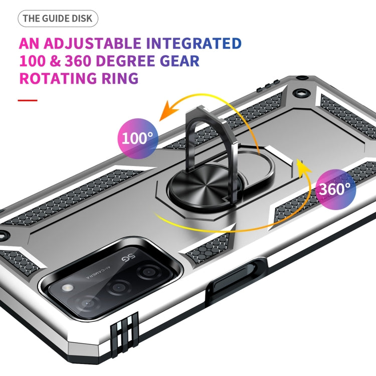 For OPPO A55 5G Shockproof TPU + PC Protective Case with 360 Degree Rotating Holder