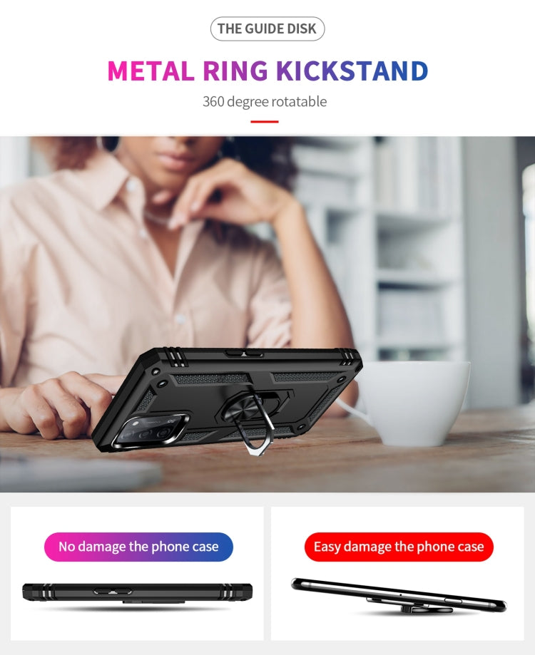 For OPPO A55 5G Shockproof TPU + PC Protective Case with 360 Degree Rotating Holder