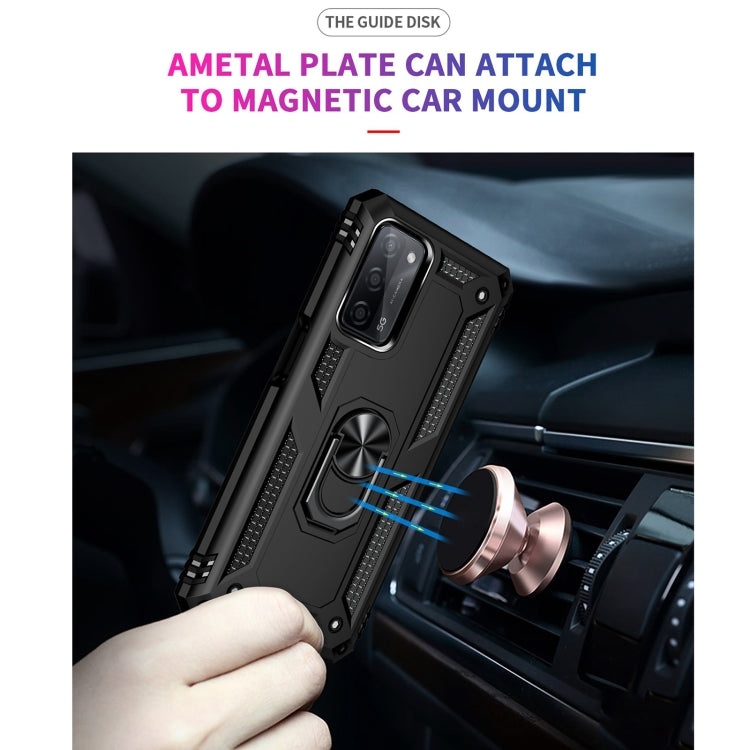 For OPPO A55 5G Shockproof TPU + PC Protective Case with 360 Degree Rotating Holder
