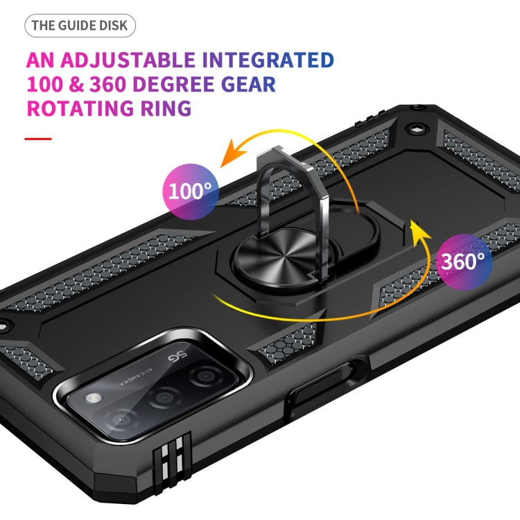 For OPPO A55 5G Shockproof TPU + PC Protective Case with 360 Degree Rotating Holder