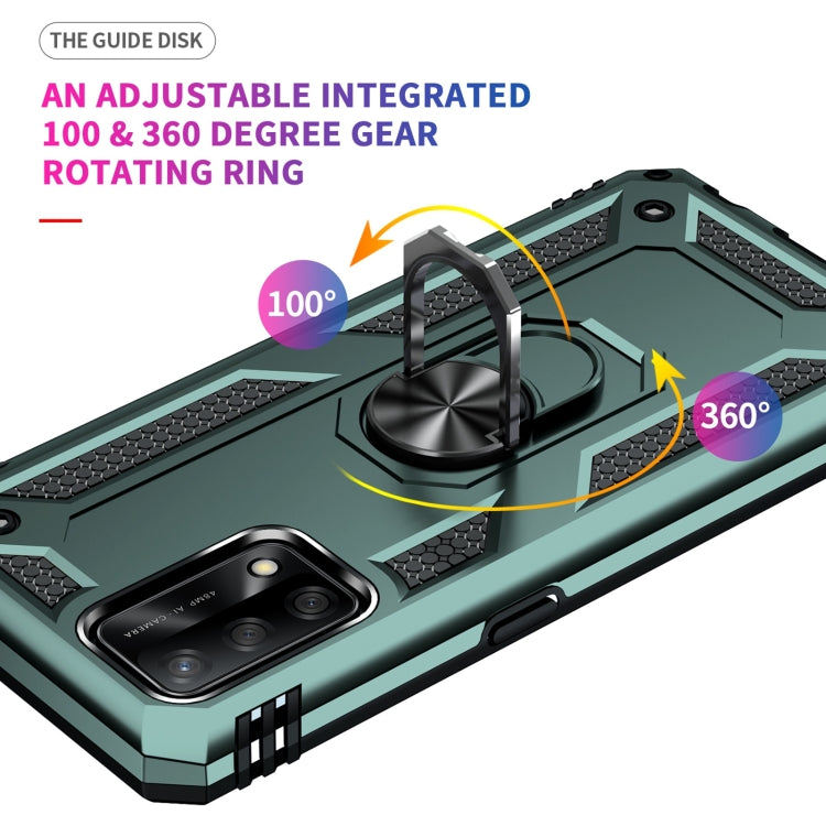 For OPPO A74 4G / F19 Shockproof TPU + PC Protective Case with 360 Degree Rotating Holder