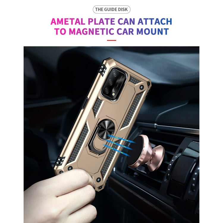 For OPPO A74 4G / F19 Shockproof TPU + PC Protective Case with 360 Degree Rotating Holder