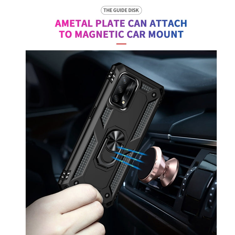 For OPPO A74 4G / F19 Shockproof TPU + PC Protective Case with 360 Degree Rotating Holder