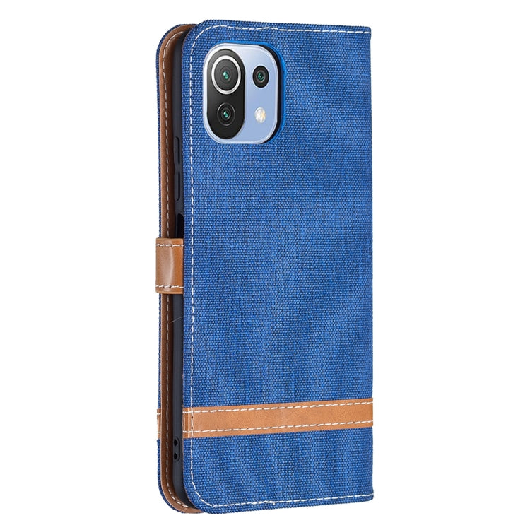 For Xiaomi Mi 11 Lite Color Matching Denim Texture Horizontal Flip Leather Case with Holder & Card Slots & Wallet & Lanyard