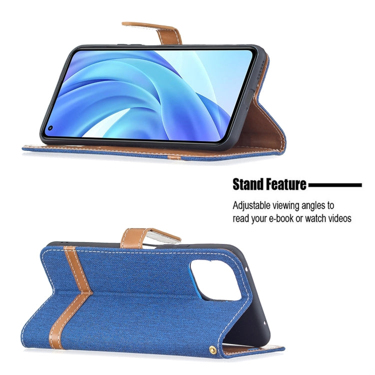 For Xiaomi Mi 11 Lite Color Matching Denim Texture Horizontal Flip Leather Case with Holder & Card Slots & Wallet & Lanyard