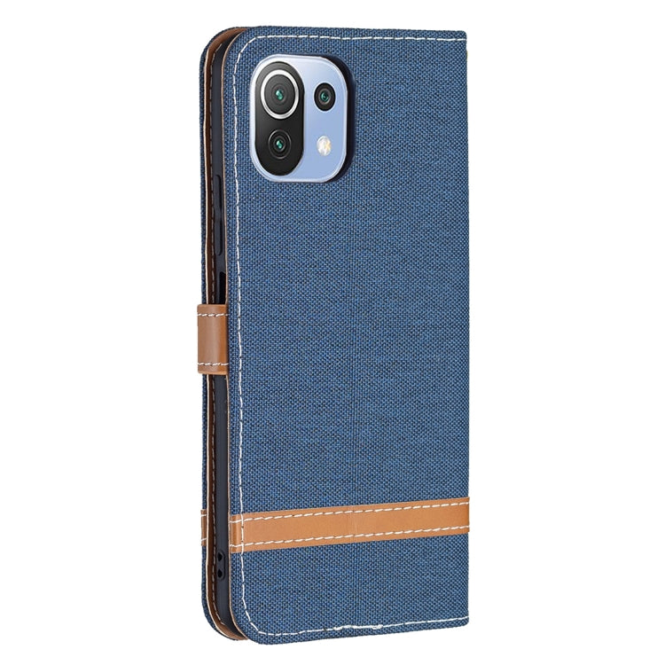 For Xiaomi Mi 11 Lite Color Matching Denim Texture Horizontal Flip Leather Case with Holder & Card Slots & Wallet & Lanyard