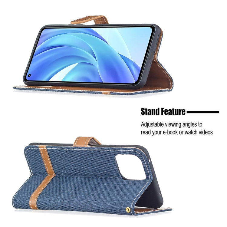 For Xiaomi Mi 11 Lite Color Matching Denim Texture Horizontal Flip Leather Case with Holder & Card Slots & Wallet & Lanyard