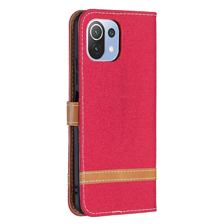 For Xiaomi Mi 11 Lite Color Matching Denim Texture Horizontal Flip Leather Case with Holder & Card Slots & Wallet & Lanyard