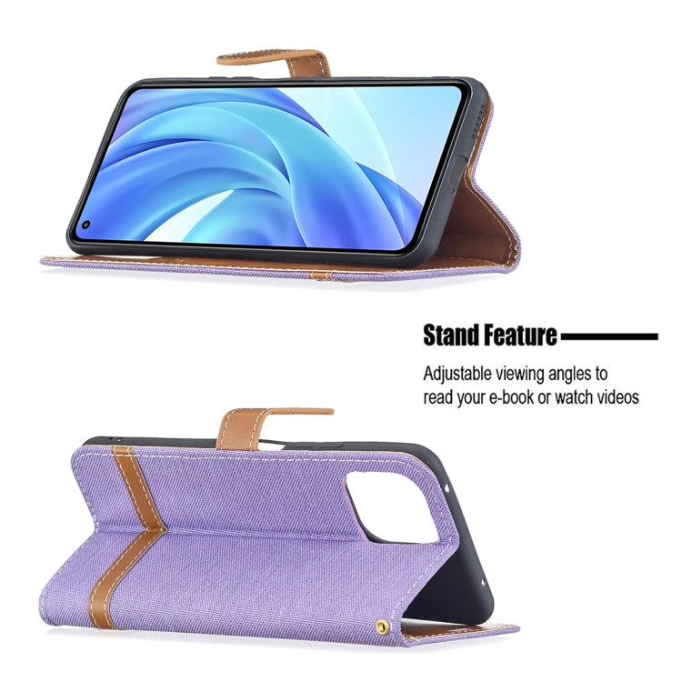 For Xiaomi Mi 11 Lite Color Matching Denim Texture Horizontal Flip Leather Case with Holder & Card Slots & Wallet & Lanyard