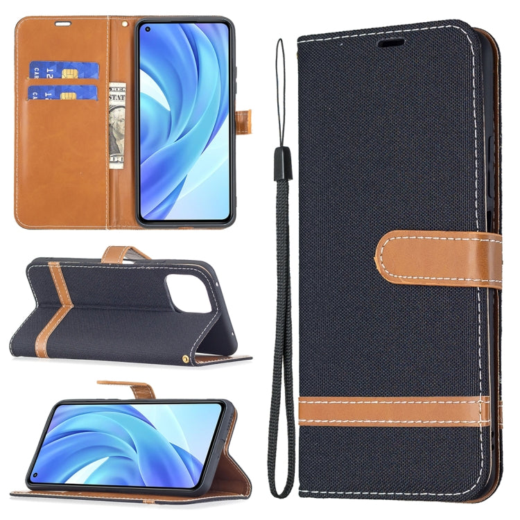 For Xiaomi Mi 11 Lite Color Matching Denim Texture Horizontal Flip Leather Case with Holder & Card Slots & Wallet & Lanyard