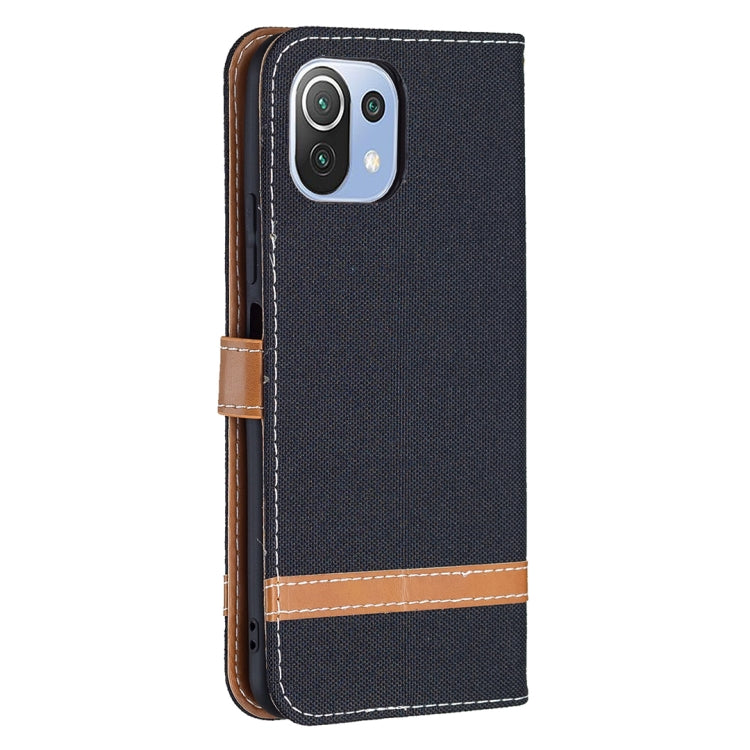 For Xiaomi Mi 11 Lite Color Matching Denim Texture Horizontal Flip Leather Case with Holder & Card Slots & Wallet & Lanyard