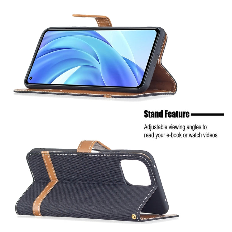 For Xiaomi Mi 11 Lite Color Matching Denim Texture Horizontal Flip Leather Case with Holder & Card Slots & Wallet & Lanyard