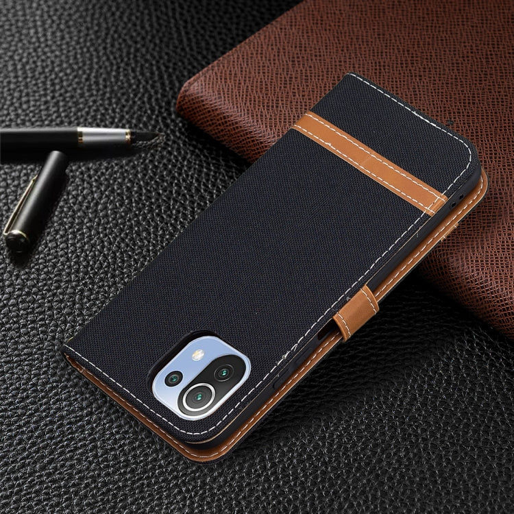 For Xiaomi Mi 11 Lite Color Matching Denim Texture Horizontal Flip Leather Case with Holder & Card Slots & Wallet & Lanyard