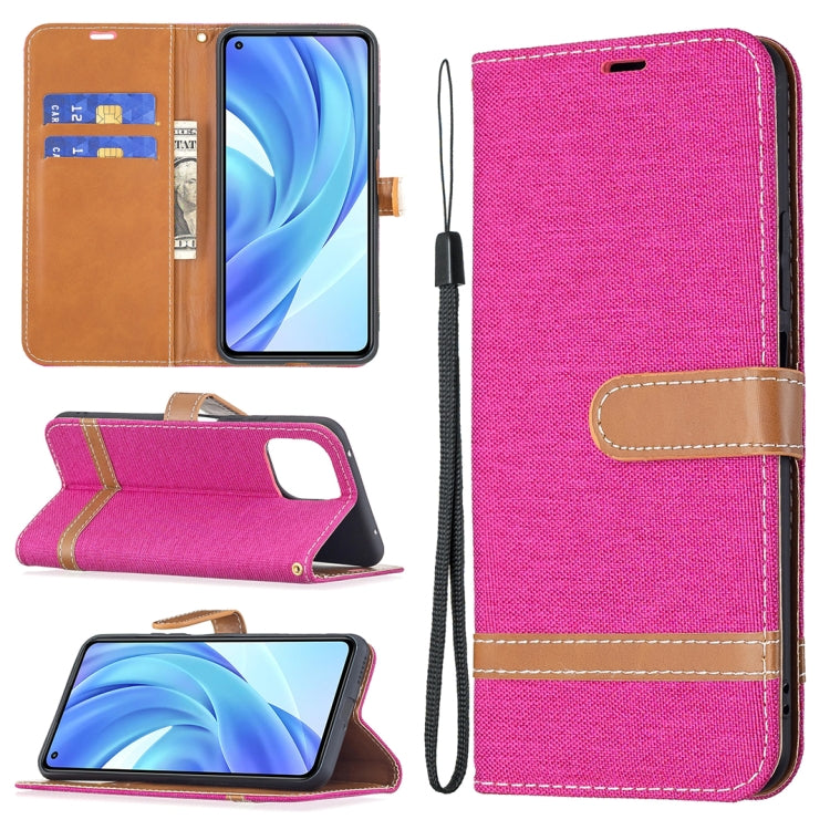 For Xiaomi Mi 11 Lite Color Matching Denim Texture Horizontal Flip Leather Case with Holder & Card Slots & Wallet & Lanyard