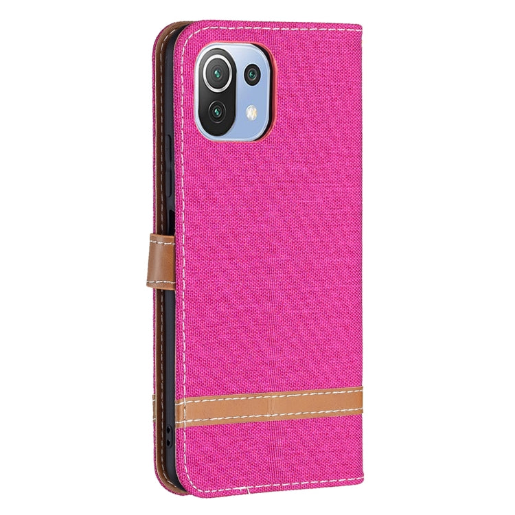 For Xiaomi Mi 11 Lite Color Matching Denim Texture Horizontal Flip Leather Case with Holder & Card Slots & Wallet & Lanyard