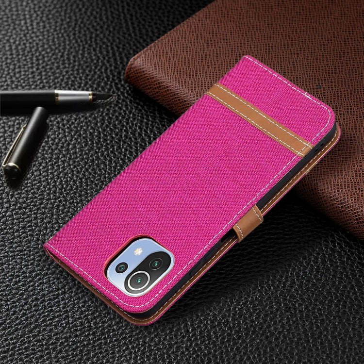 For Xiaomi Mi 11 Lite Color Matching Denim Texture Horizontal Flip Leather Case with Holder & Card Slots & Wallet & Lanyard