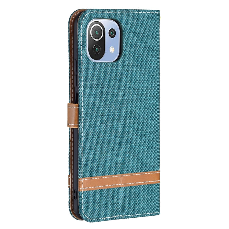 For Xiaomi Mi 11 Lite Color Matching Denim Texture Horizontal Flip Leather Case with Holder & Card Slots & Wallet & Lanyard