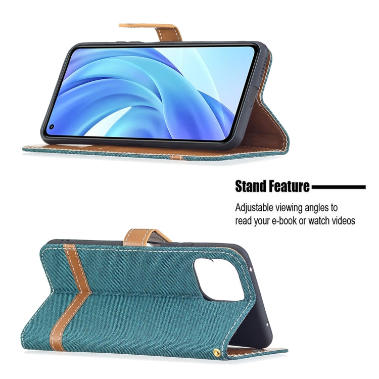 For Xiaomi Mi 11 Lite Color Matching Denim Texture Horizontal Flip Leather Case with Holder & Card Slots & Wallet & Lanyard