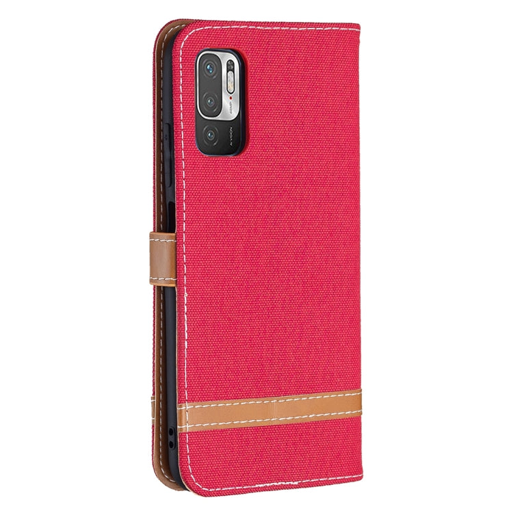 For Xiaomi Poco M3 Pro / Redmi Note 10 5G Color Matching Denim Texture Horizontal Flip Leather Case with Holder & Card Slots & Wallet & Lanyard