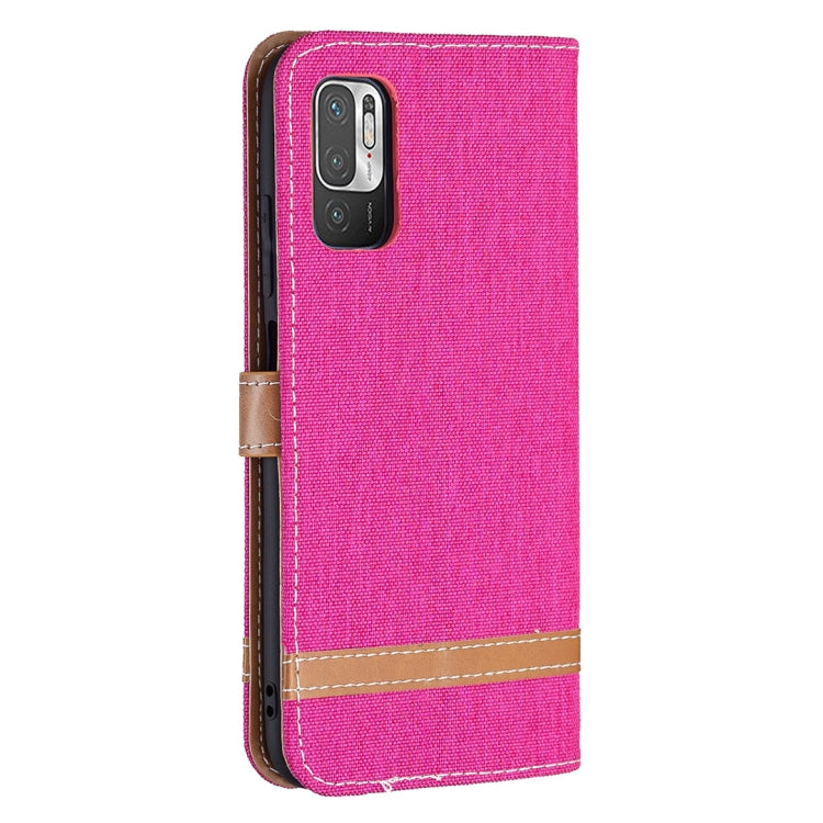 For Xiaomi Poco M3 Pro / Redmi Note 10 5G Color Matching Denim Texture Horizontal Flip Leather Case with Holder & Card Slots & Wallet & Lanyard