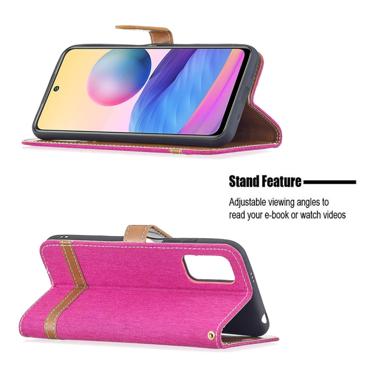 For Xiaomi Poco M3 Pro / Redmi Note 10 5G Color Matching Denim Texture Horizontal Flip Leather Case with Holder & Card Slots & Wallet & Lanyard