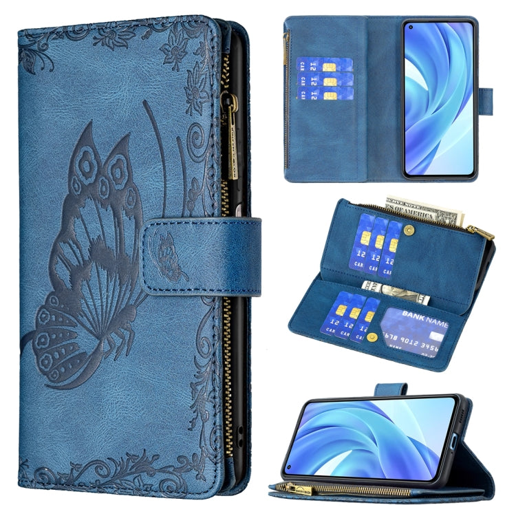 For Xiaomi Mi 11 Lite Flying Butterfly Embossing Pattern Zipper Horizontal Flip Leather Case with Holder & Card Slots & Wallet