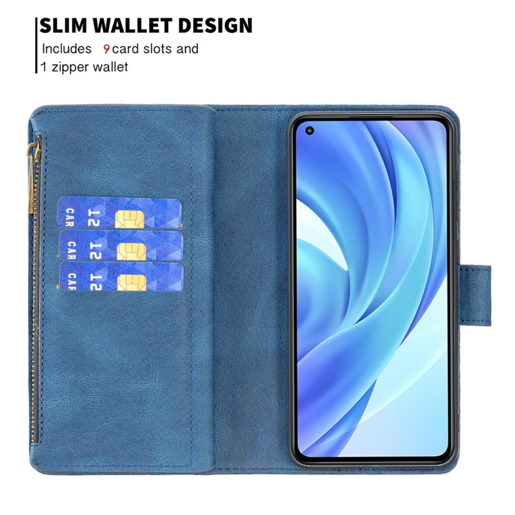 For Xiaomi Mi 11 Lite Flying Butterfly Embossing Pattern Zipper Horizontal Flip Leather Case with Holder & Card Slots & Wallet