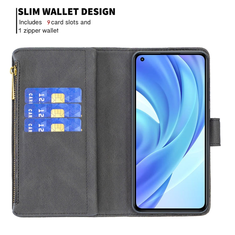 For Xiaomi Mi 11 Lite Flying Butterfly Embossing Pattern Zipper Horizontal Flip Leather Case with Holder & Card Slots & Wallet