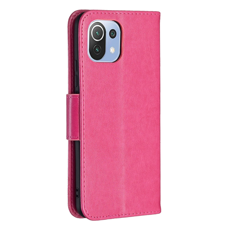 For Xiaomi Mi 11 Lite Embossing Two Butterflies Pattern Horizontal Flip PU Leather Case with Holder & Card Slot & Wallet & Lanyard