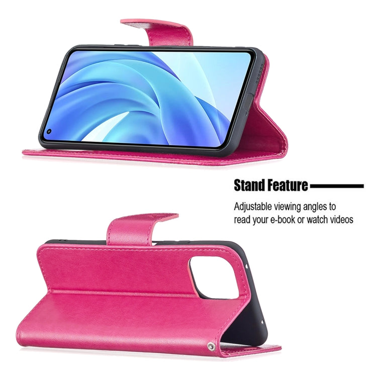 For Xiaomi Mi 11 Lite Embossing Two Butterflies Pattern Horizontal Flip PU Leather Case with Holder & Card Slot & Wallet & Lanyard