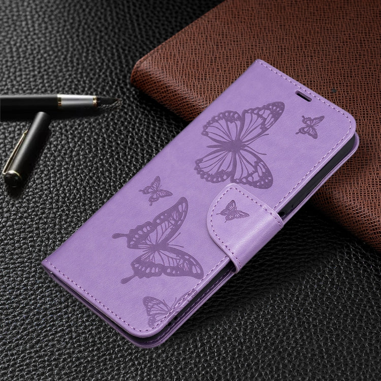 For Xiaomi Poco M3 Pro / Redmi Note 10 5G Embossing Two Butterflies Pattern Horizontal Flip PU Leather Case with Holder & Card Slot & Wallet & Lanyard