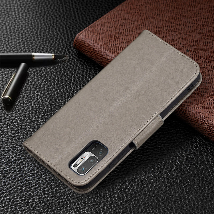 For Xiaomi Poco M3 Pro / Redmi Note 10 5G Embossing Two Butterflies Pattern Horizontal Flip PU Leather Case with Holder & Card Slot & Wallet & Lanyard