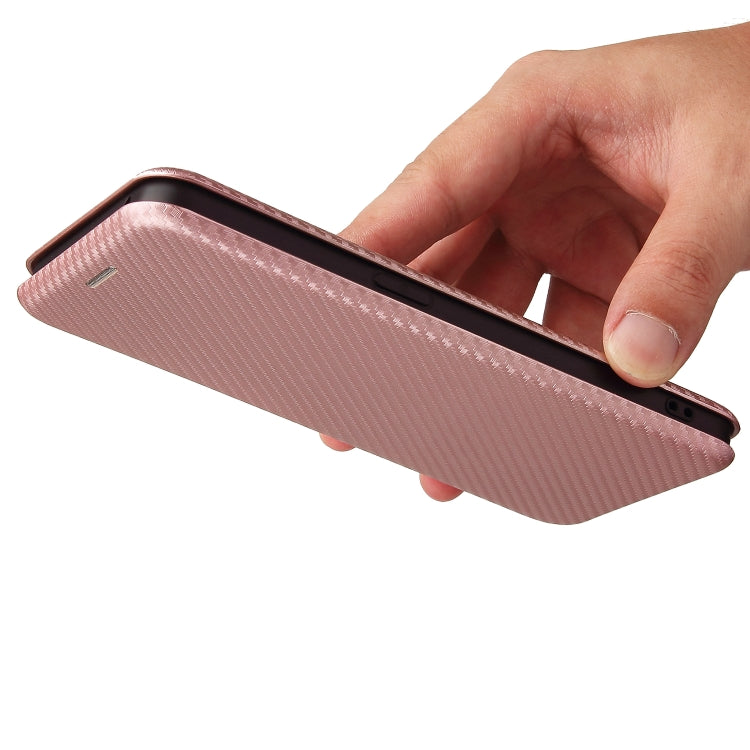 For OPPO Reno6 Carbon Fiber Texture Horizontal Flip TPU + PC + PU Leather Case with Card Slot