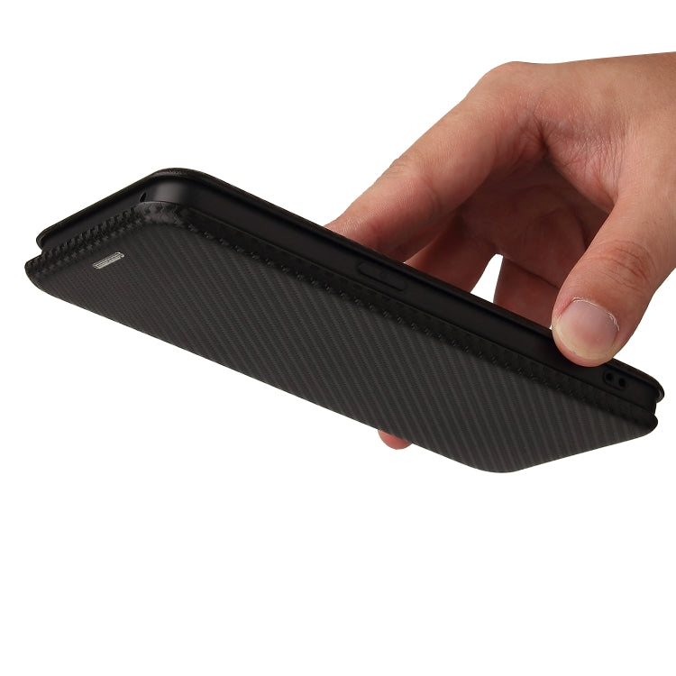 For OPPO Reno6 Carbon Fiber Texture Horizontal Flip TPU + PC + PU Leather Case with Card Slot