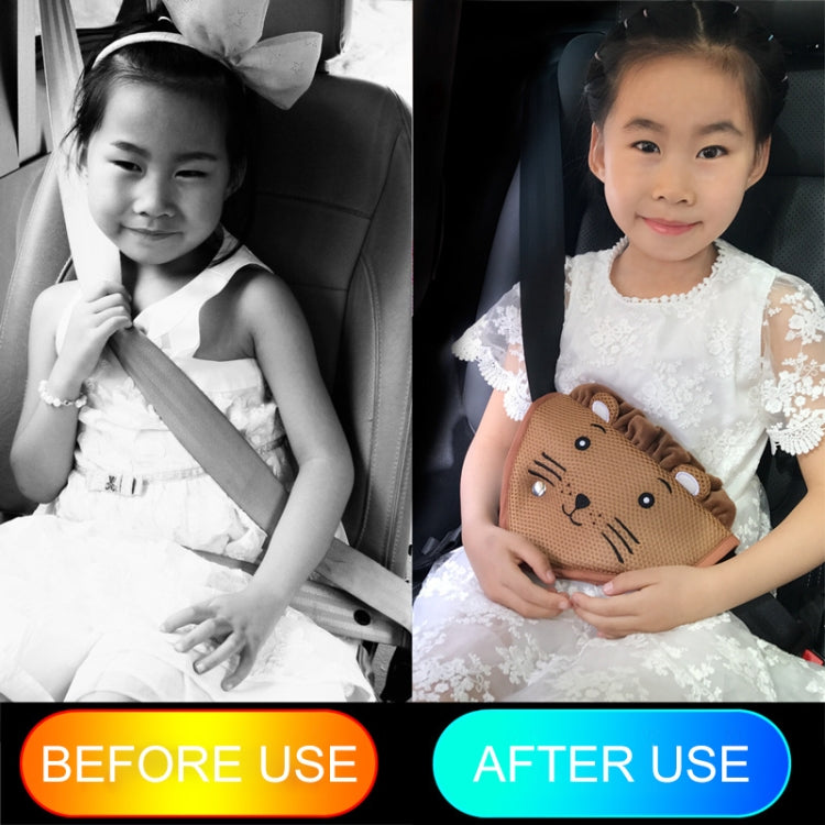 Car Child Seat Belt Adjusting and Fixing Device Buttons Seat Belt Anti-strangulation Shoulder Cover, Style:Mesh Fabric Rabbit