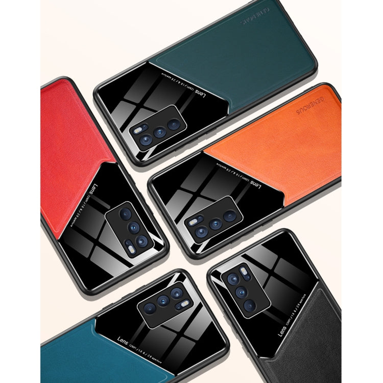 For OPPO Reno6 Pro 5G All-inclusive Leather + Organic Glass Protective Case with Metal Iron Sheet