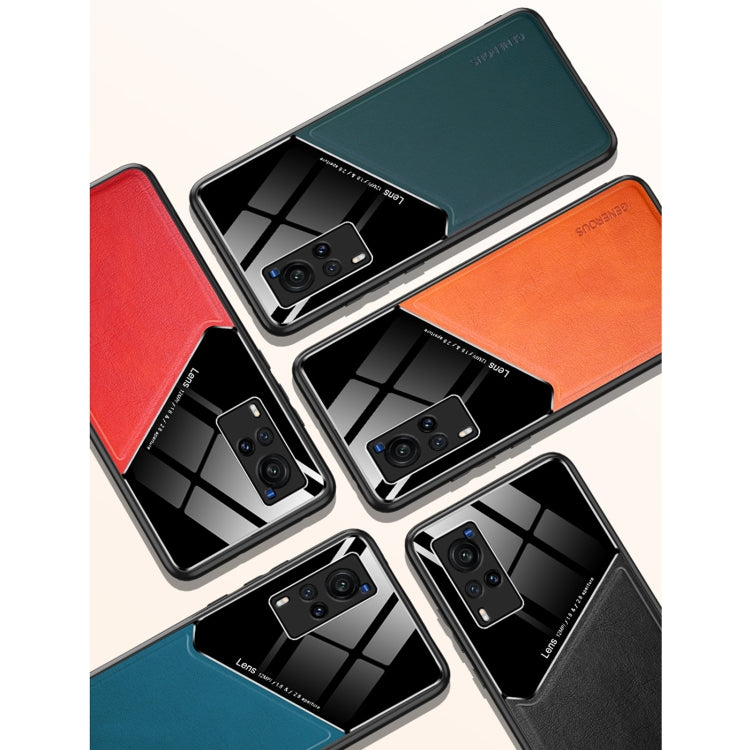 For vivo X60 5G All-inclusive Leather + Organic Glass Protective Case with Metal Iron Sheet