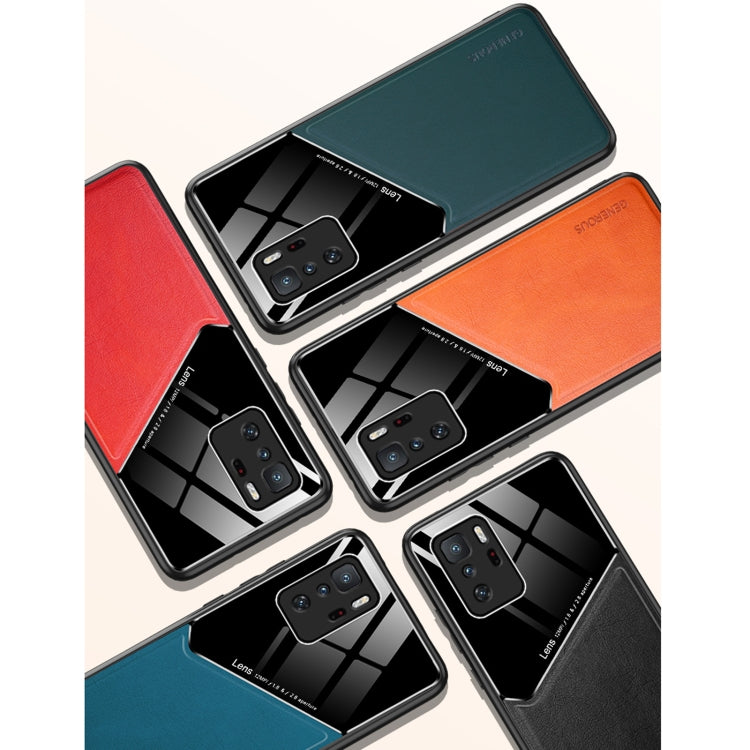 For Xiaomi Redmi Note 10 Pro 5G All-inclusive Leather + Organic Glass Protective Case with Metal Iron Sheet