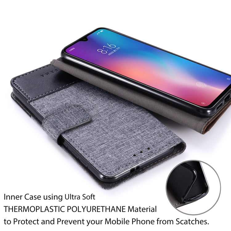 For Xiaomi Mi 9 SE MUXMA MX102 Horizontal Flip Canvas Leather Case with Stand & Card Slot & Wallet Function