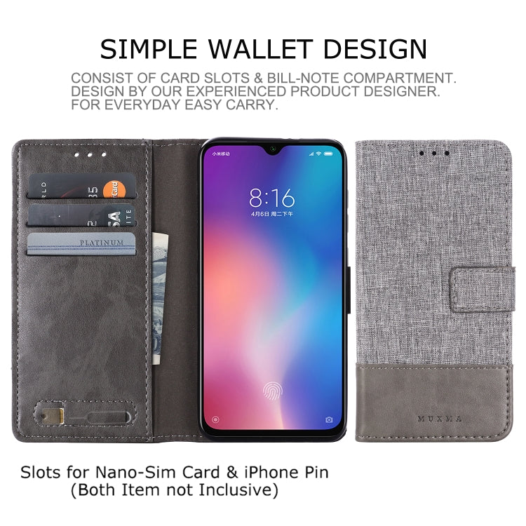 For Xiaomi Mi 9 SE MUXMA MX102 Horizontal Flip Canvas Leather Case with Stand & Card Slot & Wallet Function