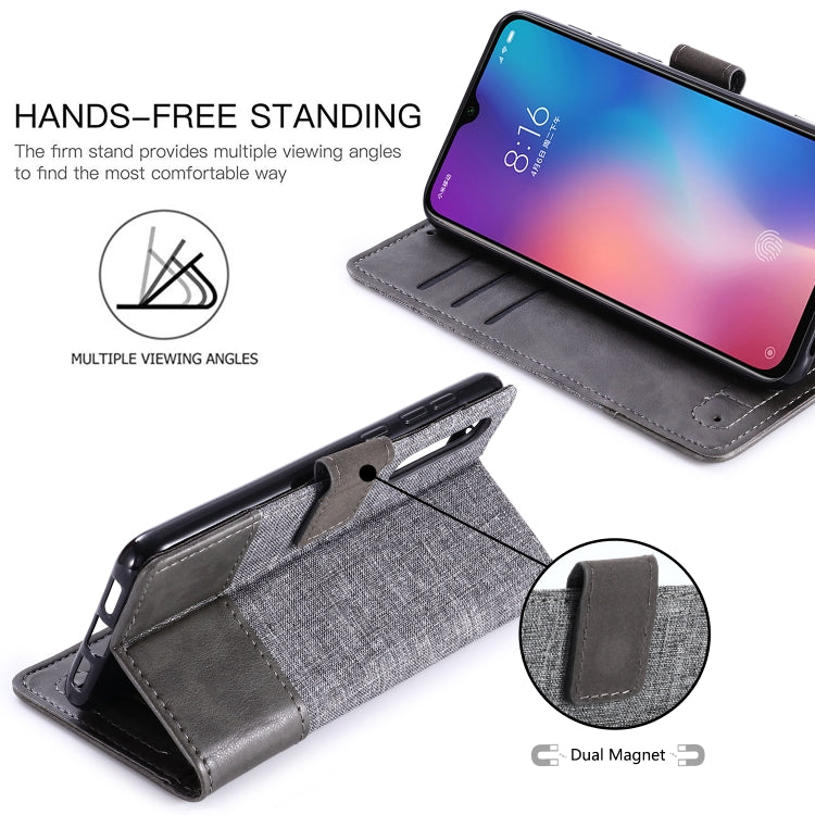 For Xiaomi Mi 9 SE MUXMA MX102 Horizontal Flip Canvas Leather Case with Stand & Card Slot & Wallet Function
