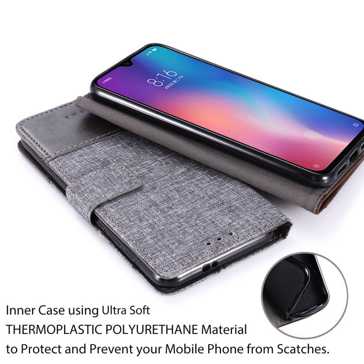 For Xiaomi Mi 9 SE MUXMA MX102 Horizontal Flip Canvas Leather Case with Stand & Card Slot & Wallet Function