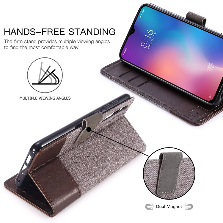 For Xiaomi Mi 9 SE MUXMA MX102 Horizontal Flip Canvas Leather Case with Stand & Card Slot & Wallet Function